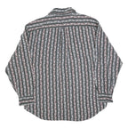 PACIFIC CLUB Mens Blue & Burgundy Pattern Shirt XL Cotton Blend Casual Long