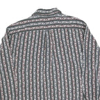 PACIFIC CLUB Mens Blue & Burgundy Pattern Shirt XL Cotton Blend Casual Long