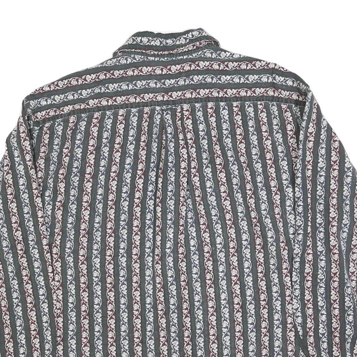 PACIFIC CLUB Mens Blue & Burgundy Pattern Shirt XL Cotton Blend Casual Long