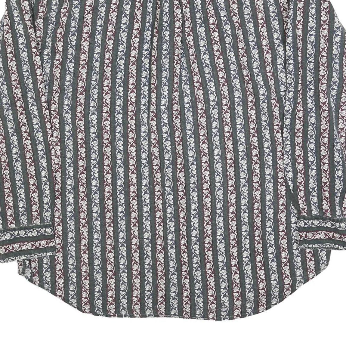 PACIFIC CLUB Mens Blue & Burgundy Pattern Shirt XL Cotton Blend Casual Long