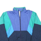 ROBERT SCOTT Mens Blue & Green Zip Jacket M Polyester Blend Colourblock Casual