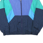 ROBERT SCOTT Mens Blue & Green Zip Jacket M Polyester Blend Colourblock Casual