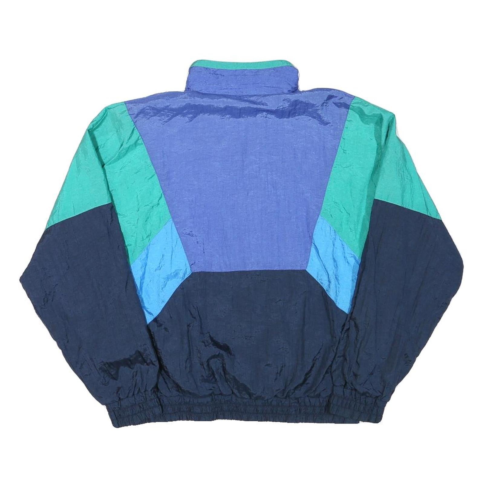 ROBERT SCOTT Mens Blue & Green Zip Jacket M Polyester Blend Colourblock Casual