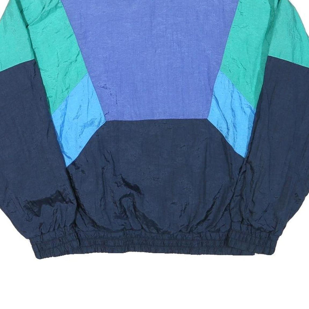 ROBERT SCOTT Mens Blue & Green Zip Jacket M Polyester Blend Colourblock Casual