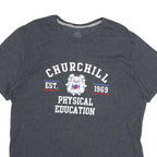 RUSSELL ATHLETIC Mens Grey Churchill Physical Education Graphic T-Shirt XL Short