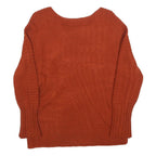 Womens Rust Plain Jumper Basic Knit Crew Neck Regular M Knitted Pullover Sweater