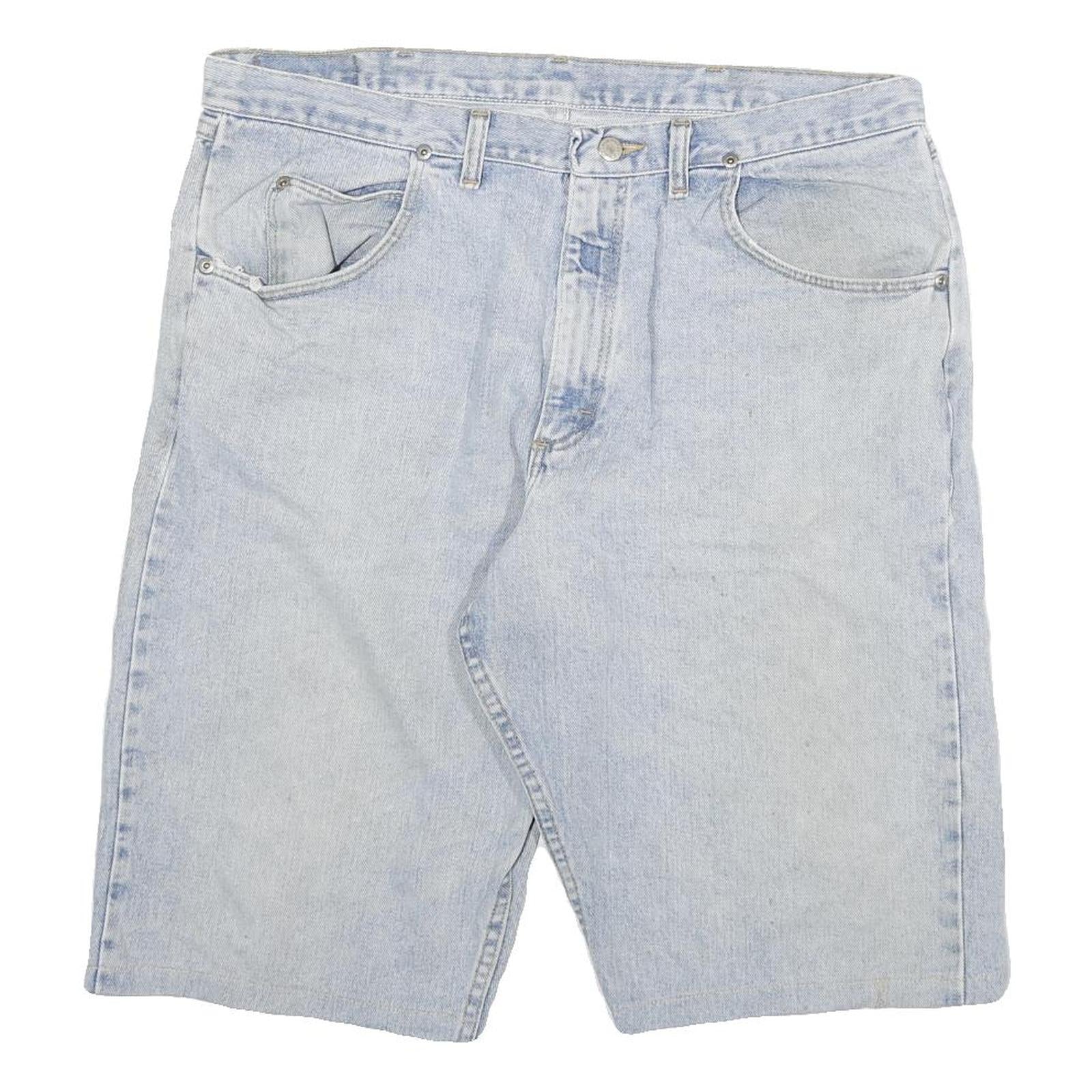 WRANGLER Mens Shorts Blue Denim 2XL W36 Classic Cotton Blend Comfort