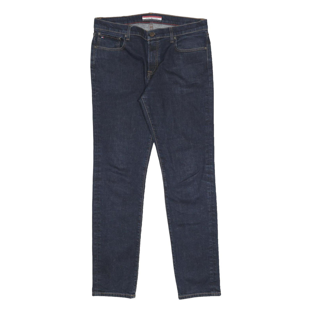 TOMMY HILFIGER Mens Jeans Blue Slim Skinny Denim Medium W34 L34 Classic Zip