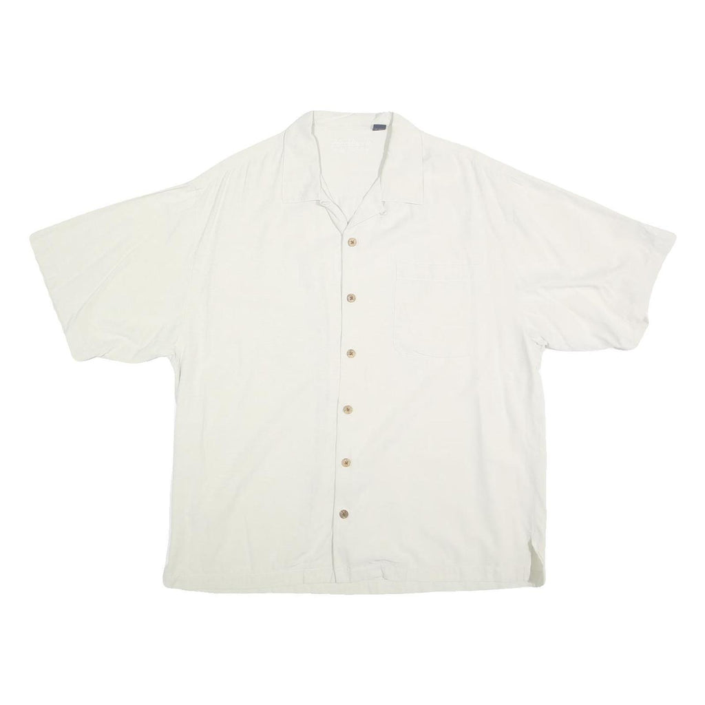 BLACKHAWK Mens White L 2007 Men's Classic Golf Shirt Cotton Button Short Sleeve