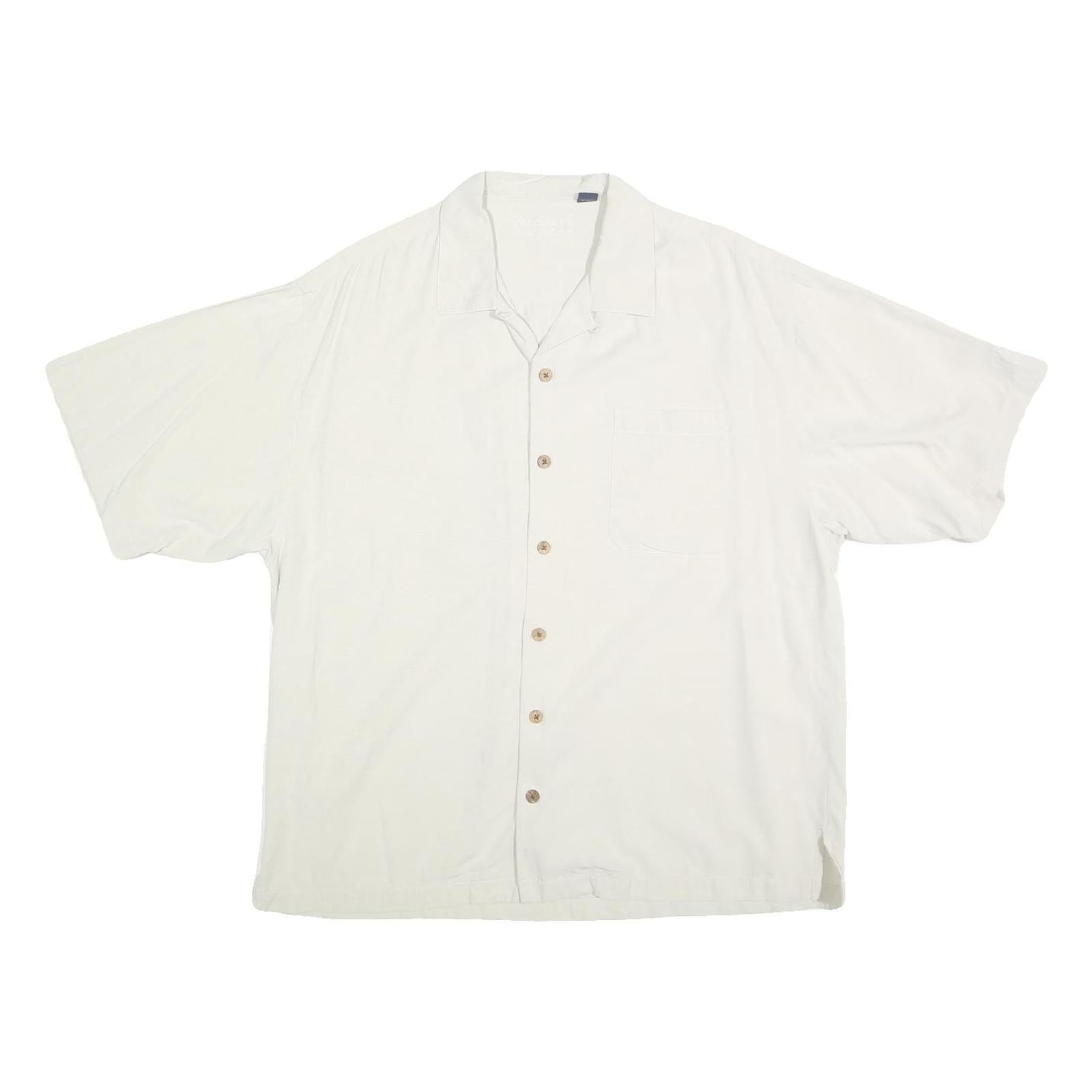 BLACKHAWK Mens White L 2007 Men's Classic Golf Shirt Cotton Button Short Sleeve