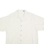 BLACKHAWK Mens White L 2007 Men's Classic Golf Shirt Cotton Button Short Sleeve