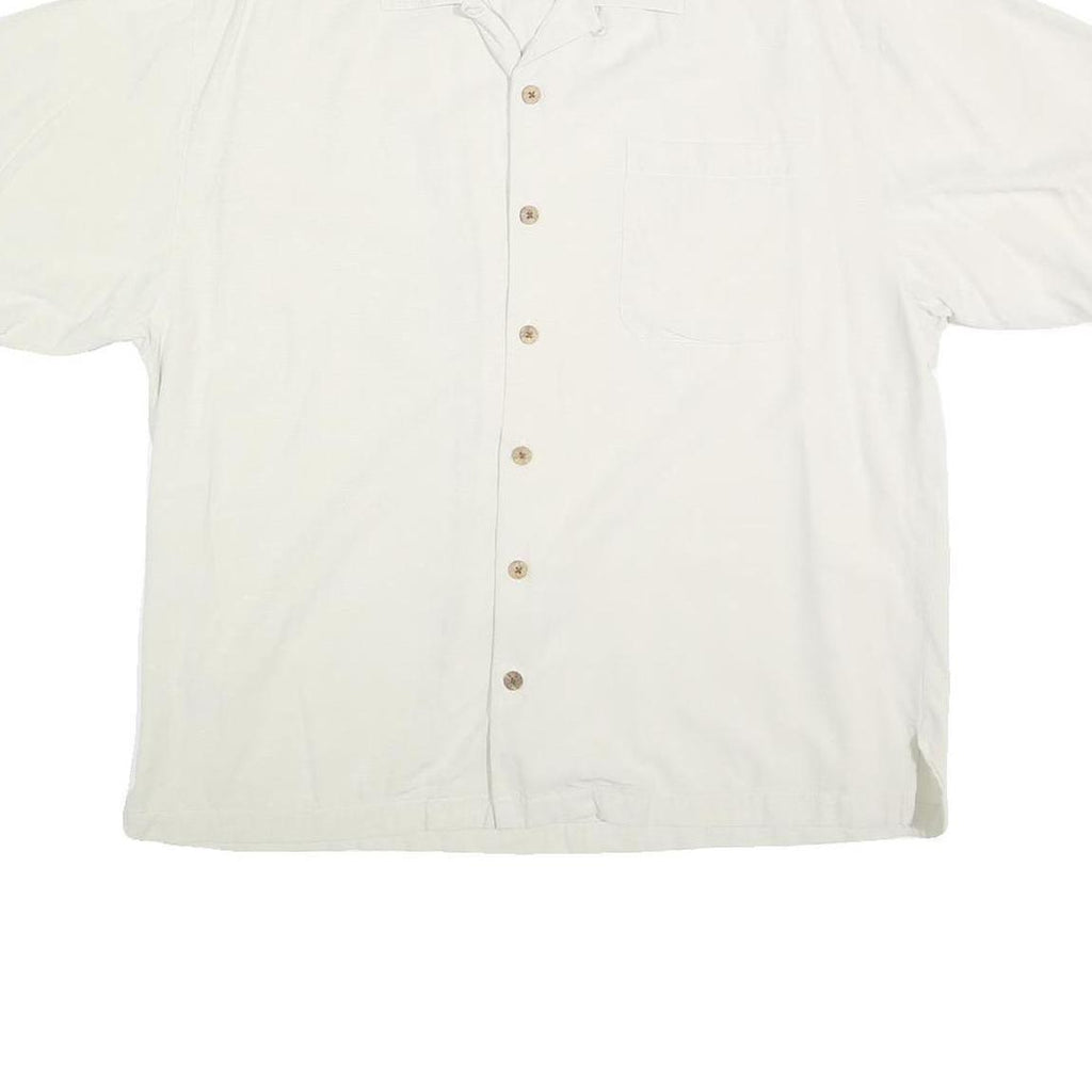 BLACKHAWK Mens White L 2007 Men's Classic Golf Shirt Cotton Button Short Sleeve