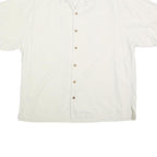 BLACKHAWK Mens White L 2007 Men's Classic Golf Shirt Cotton Button Short Sleeve