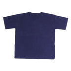 Womens Navy Blue Basic Cotton Top Short Sleeve Round Neck L Casual Summer