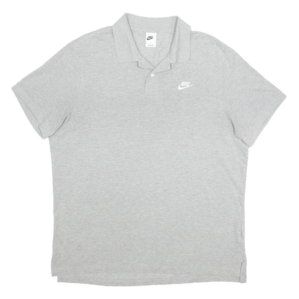 NIKE Mens Grey Short Sleeve Plain Polo Shirt XL Cotton Casual Sportswear