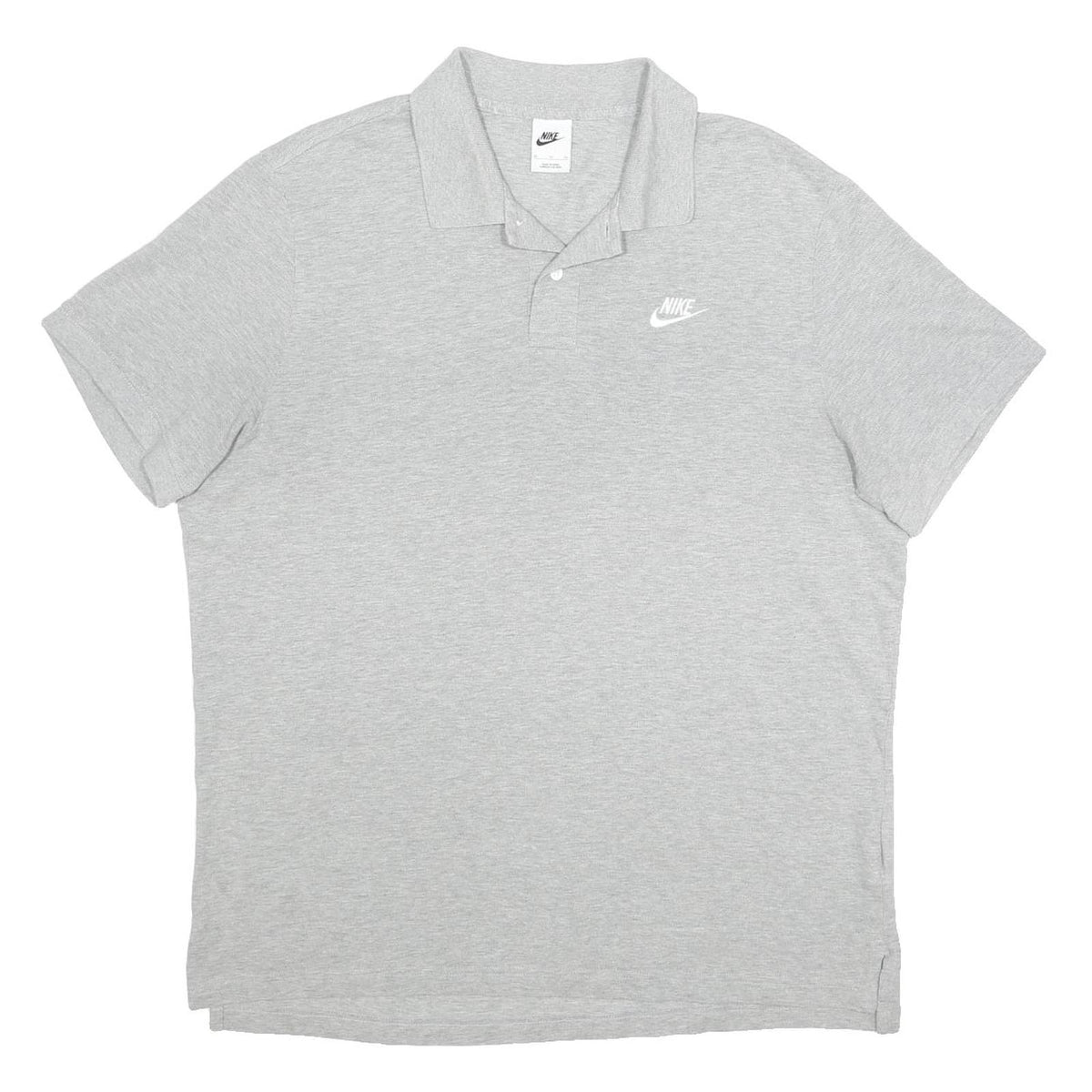 NIKE Mens Grey Short Sleeve Plain Polo Shirt XL Cotton Casual Sportswear