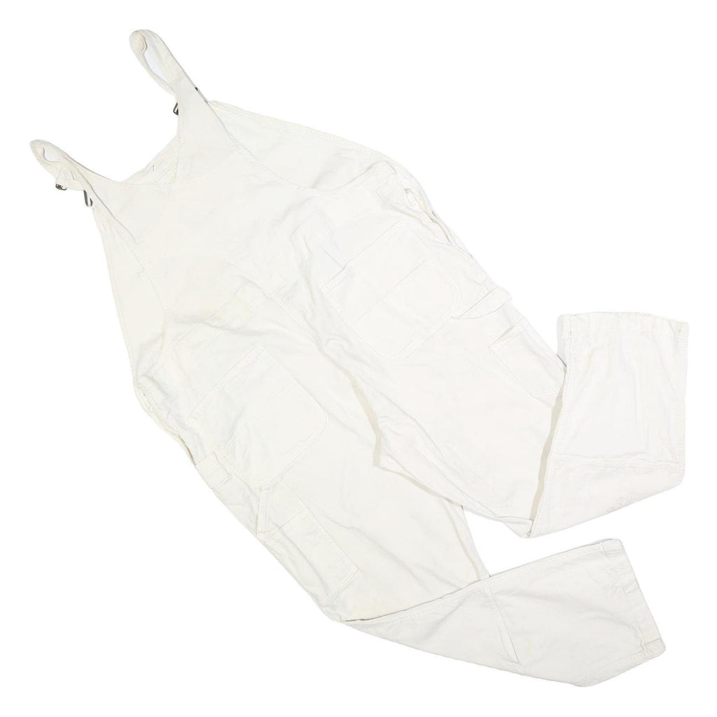 CARHARTT Womens White Cotton Blend Dungarees Loose Fit 2XL W48 L30 Workwear