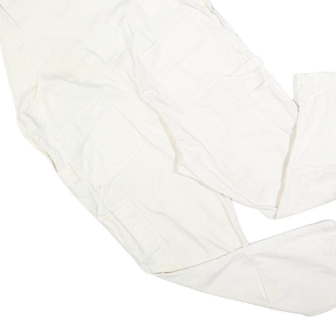 CARHARTT Womens White Cotton Blend Dungarees Loose Fit 2XL W48 L30 Workwear