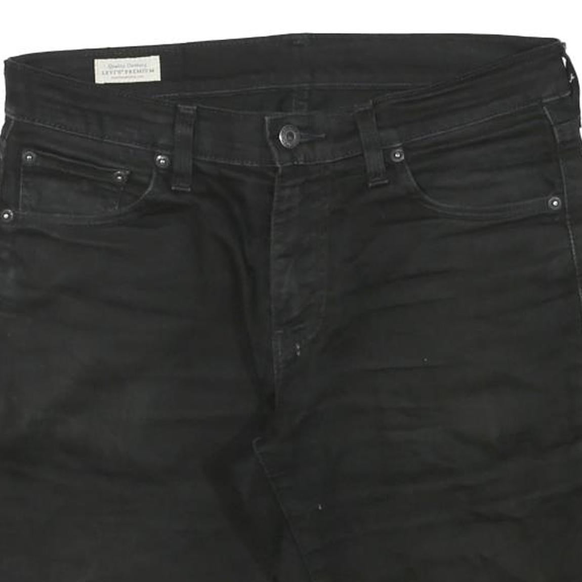 LEVI'S Mens Black Denim Cut-Off Shorts L W30 Casual Cotton Blend