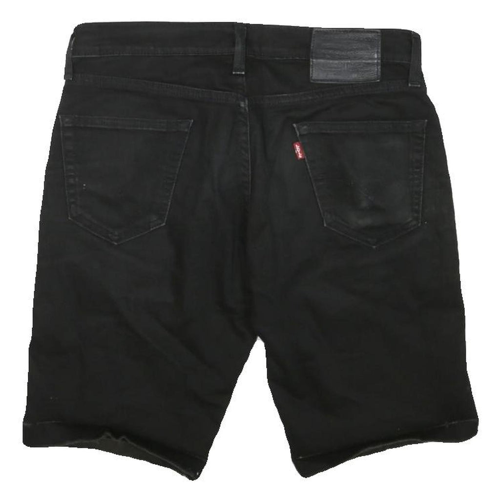 LEVI'S Mens Black Denim Cut-Off Shorts L W30 Casual Cotton Blend