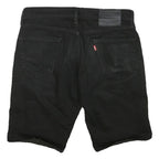 LEVI'S Mens Black Denim Cut-Off Shorts L W30 Casual Cotton Blend