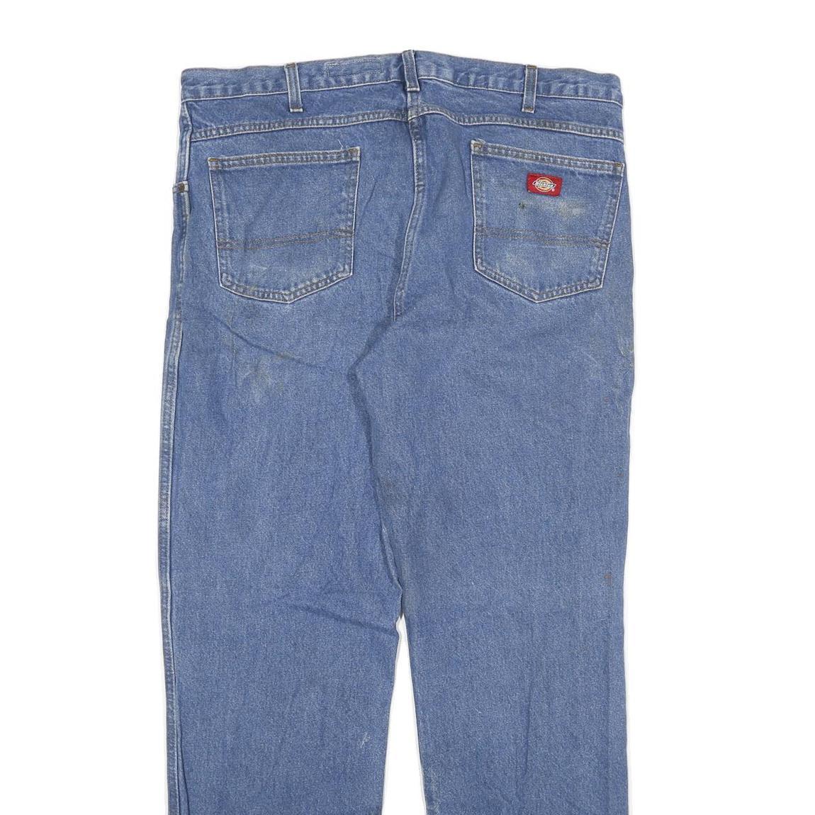 DICKIES Mens Blue Regular Fit Straight Denim Jeans W38 L33 Classic Cotton Blend