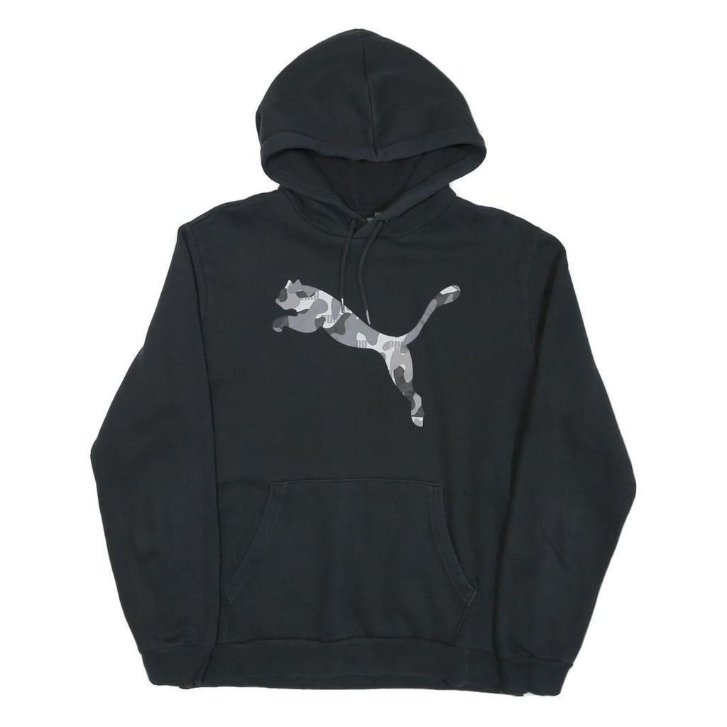 PUMA Mens Black Camouflage Logo Pullover Hoodie M Casual Sportswear
