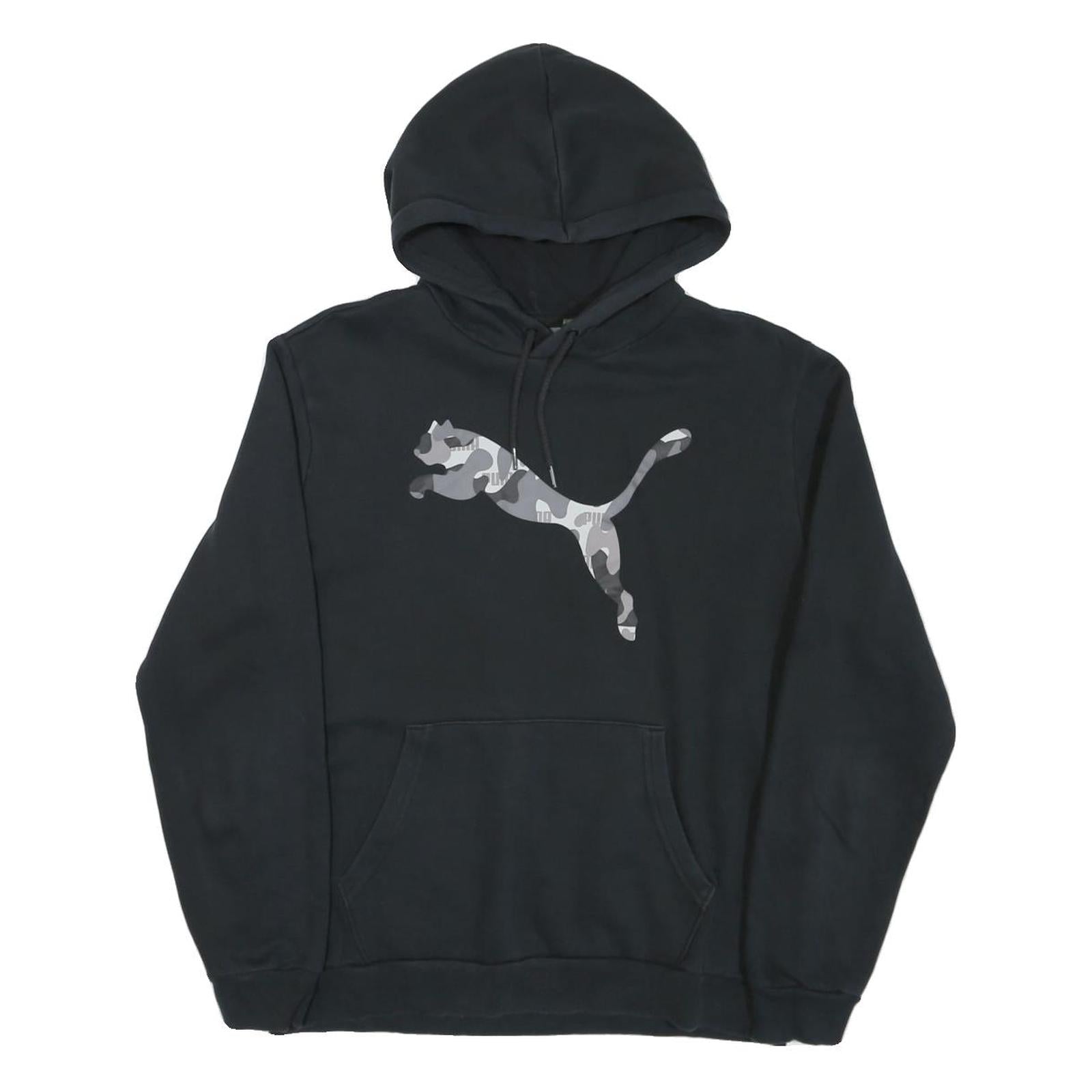 PUMA Mens Black Camouflage Logo Pullover Hoodie M Casual Sportswear