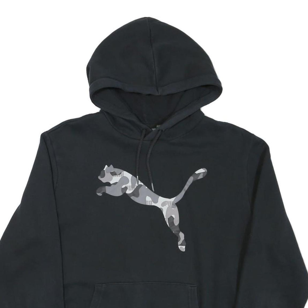 PUMA Mens Black Camouflage Logo Pullover Hoodie M Casual Sportswear