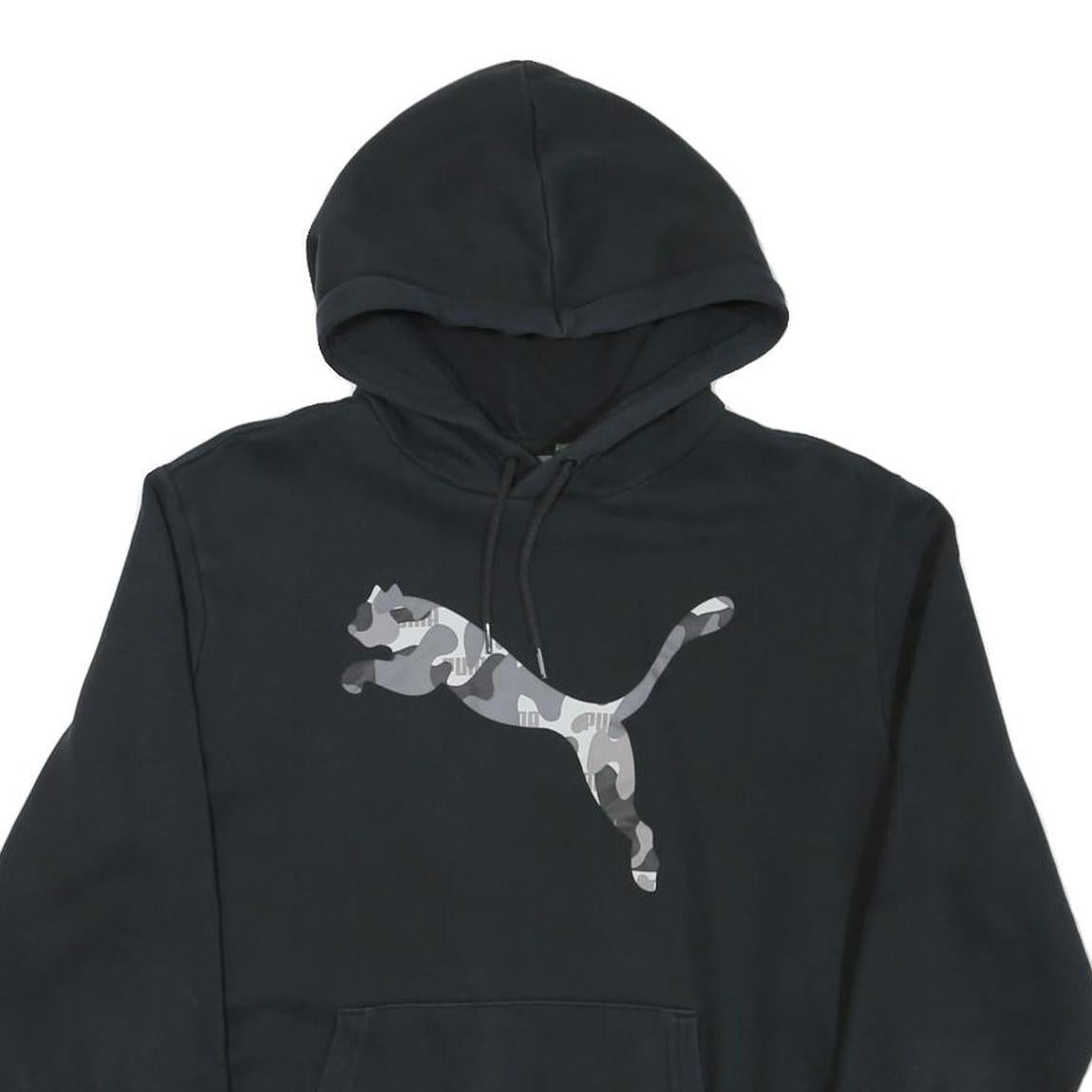 PUMA Mens Black Camouflage Logo Pullover Hoodie M Casual Sportswear