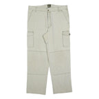 BERNWALT Mens Beige Polyester Blend Regular Straight Trousers W38 L30 Cargo Zip