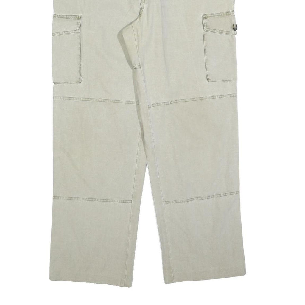 BERNWALT Mens Beige Polyester Blend Regular Straight Trousers W38 L30 Cargo Zip
