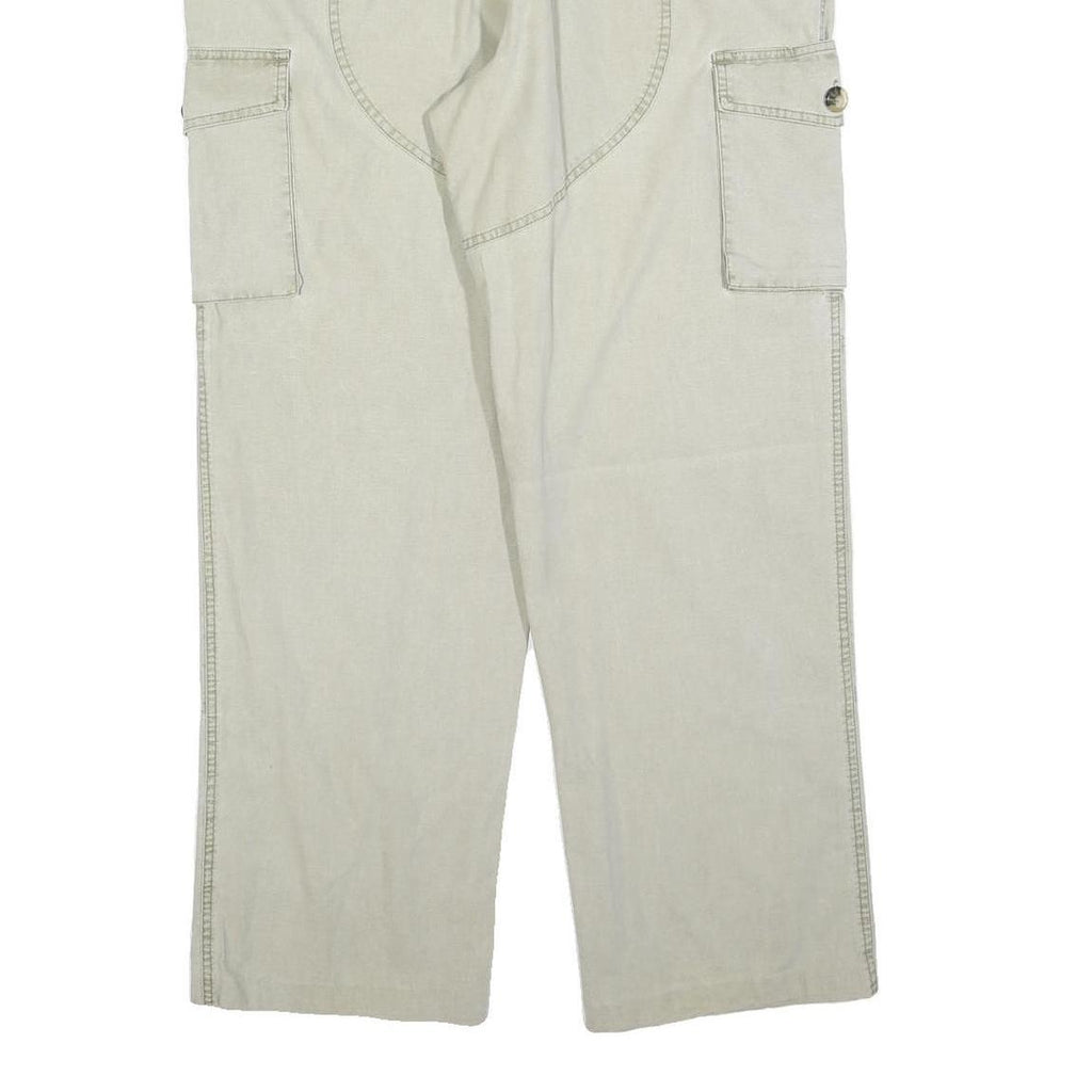 BERNWALT Mens Beige Polyester Blend Regular Straight Trousers W38 L30 Cargo Zip