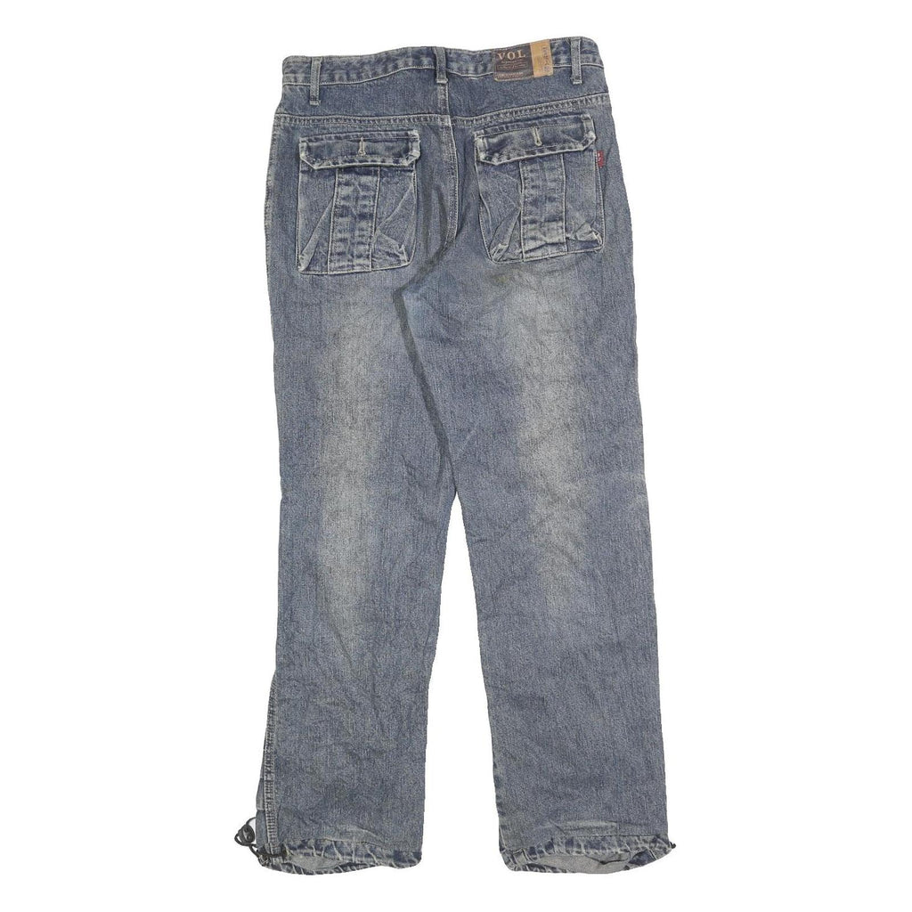 VOL Mens Jeans Blue Regular Straight Denim Medium W28 L28 Zip Casual Workwear