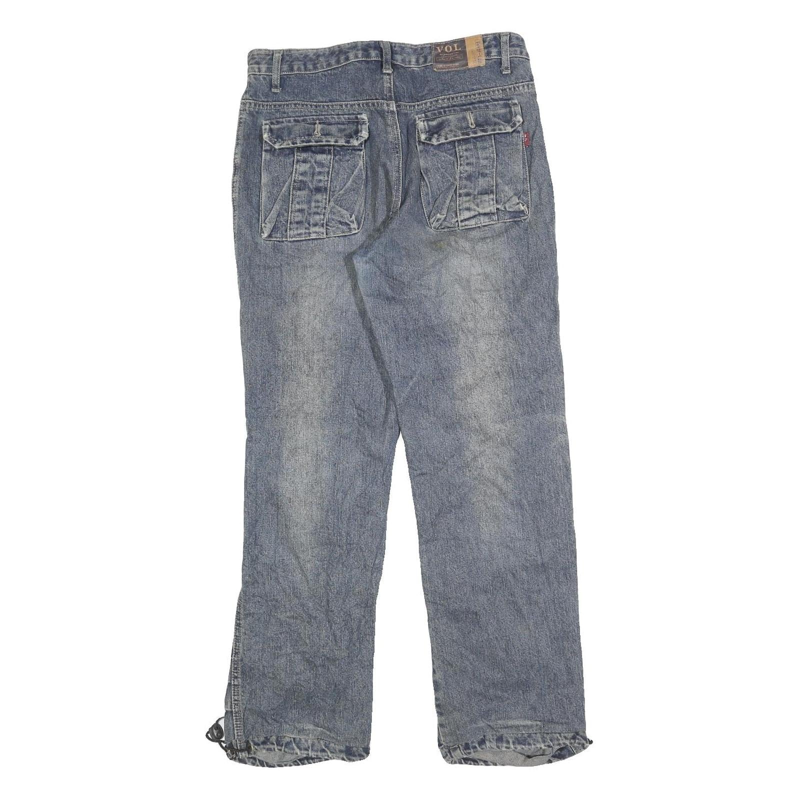 VOL Mens Jeans Blue Regular Straight Denim Medium W28 L28 Zip Casual Workwear
