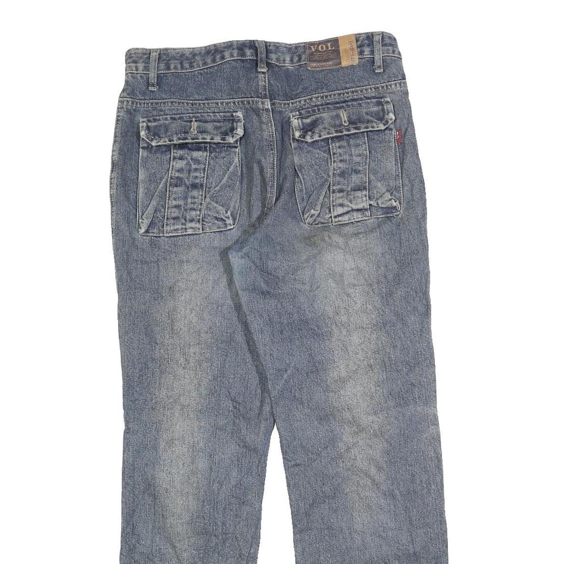 VOL Mens Jeans Blue Regular Straight Denim Medium W28 L28 Zip Casual Workwear