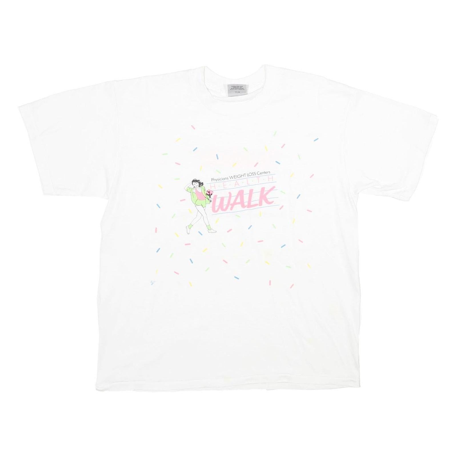 ONEITA Mens White Physicians Weight Loss Centre Graphic T-Shirt XL Short Sleeve