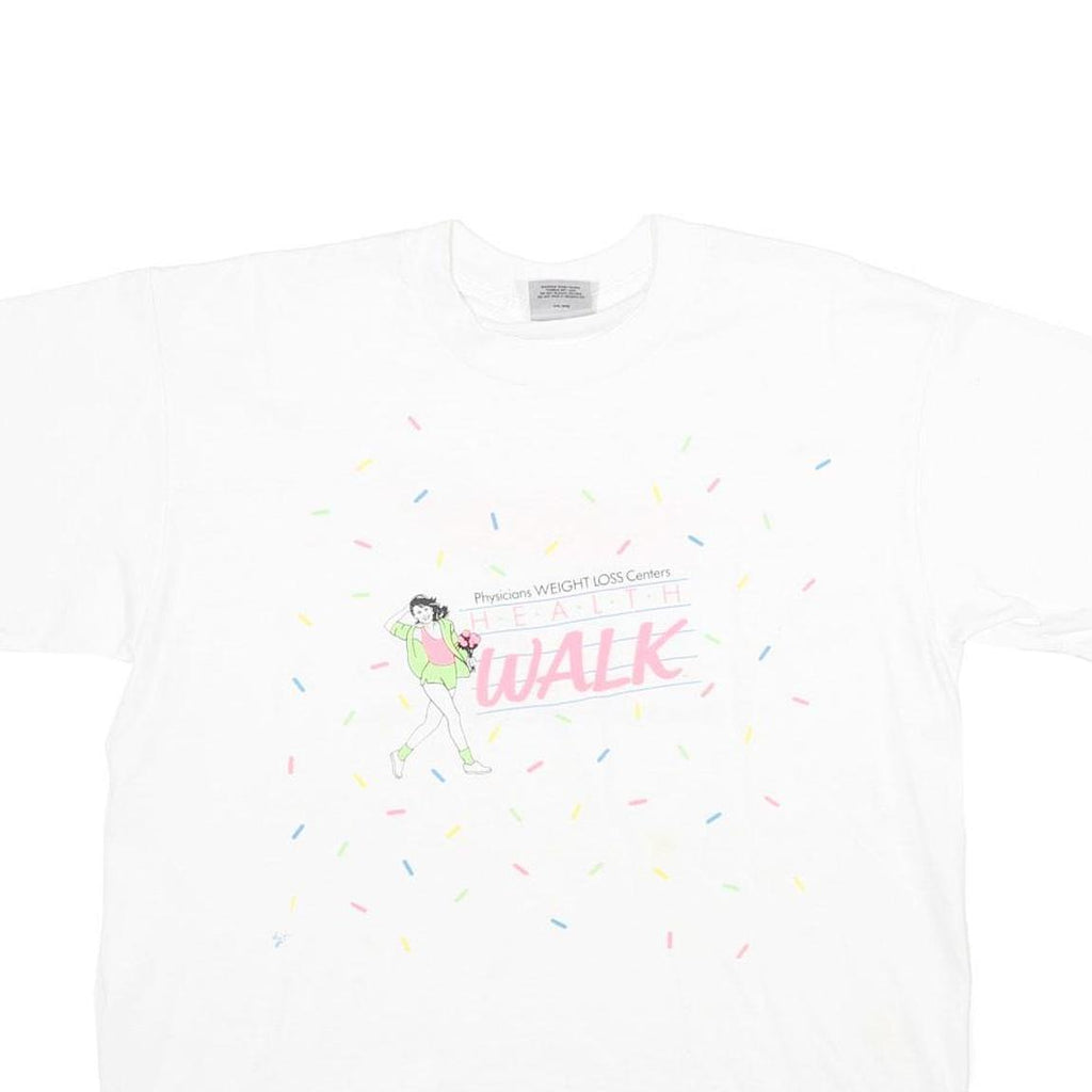 ONEITA Mens White Physicians Weight Loss Centre Graphic T-Shirt XL Short Sleeve