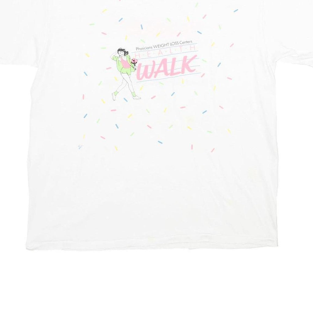 ONEITA Mens White Physicians Weight Loss Centre Graphic T-Shirt XL Short Sleeve