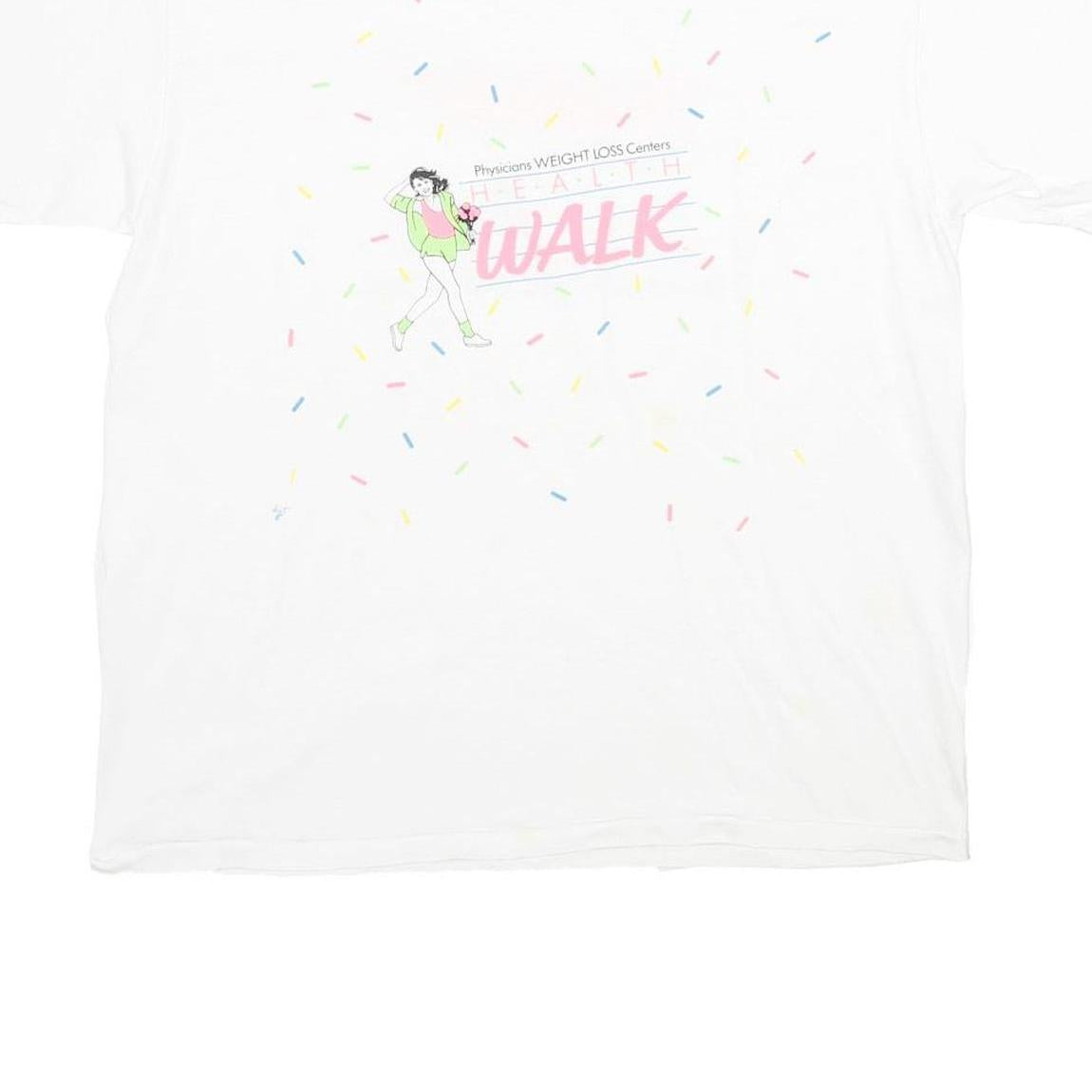 ONEITA Mens White Physicians Weight Loss Centre Graphic T-Shirt XL Short Sleeve