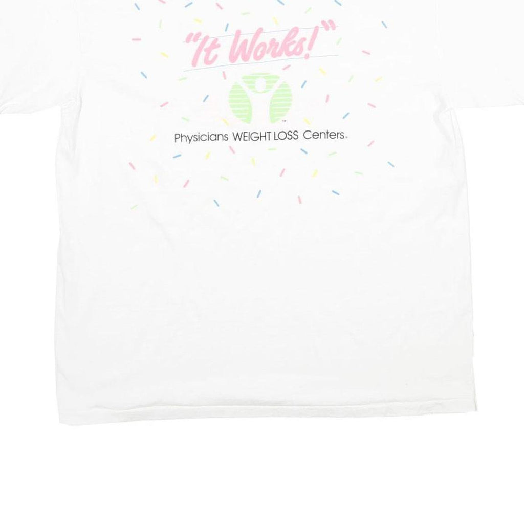 ONEITA Mens White Physicians Weight Loss Centre Graphic T-Shirt XL Short Sleeve