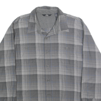 WRANGLER Mens Grey & Blue Check Shirt XL Cotton Blend Long Sleeve Casual