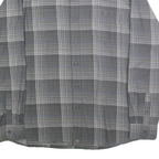 WRANGLER Mens Grey & Blue Check Shirt XL Cotton Blend Long Sleeve Casual