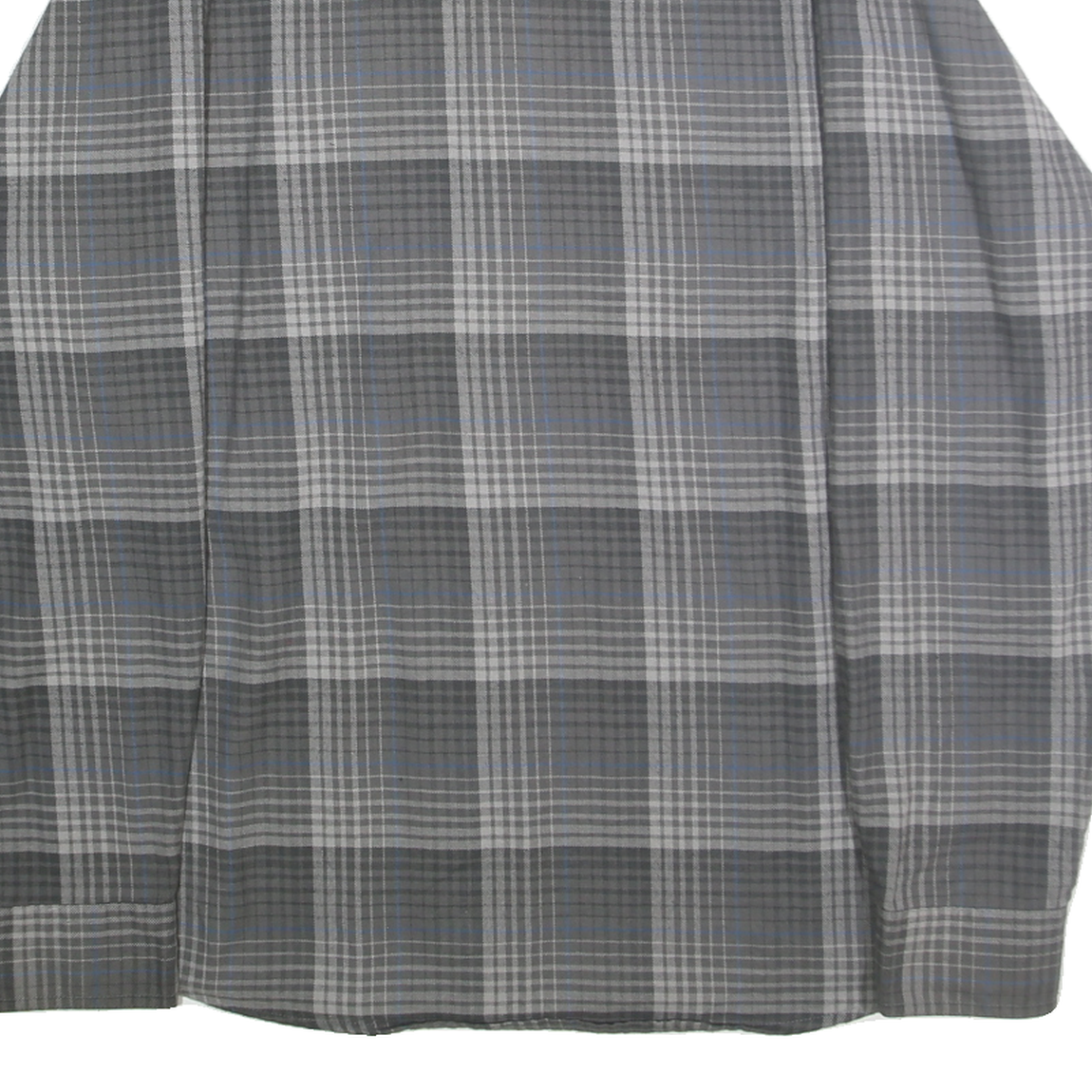 WRANGLER Mens Grey & Blue Check Shirt XL Cotton Blend Long Sleeve Casual