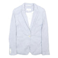 REISS Womens Blue Slim Wool Blend Jacket UK 8 Button Closure Tailored Blazer