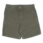 CARHARTT Mens Workwear Green Cotton Canvas Shorts L W36 Relaxed Fit Pocketed