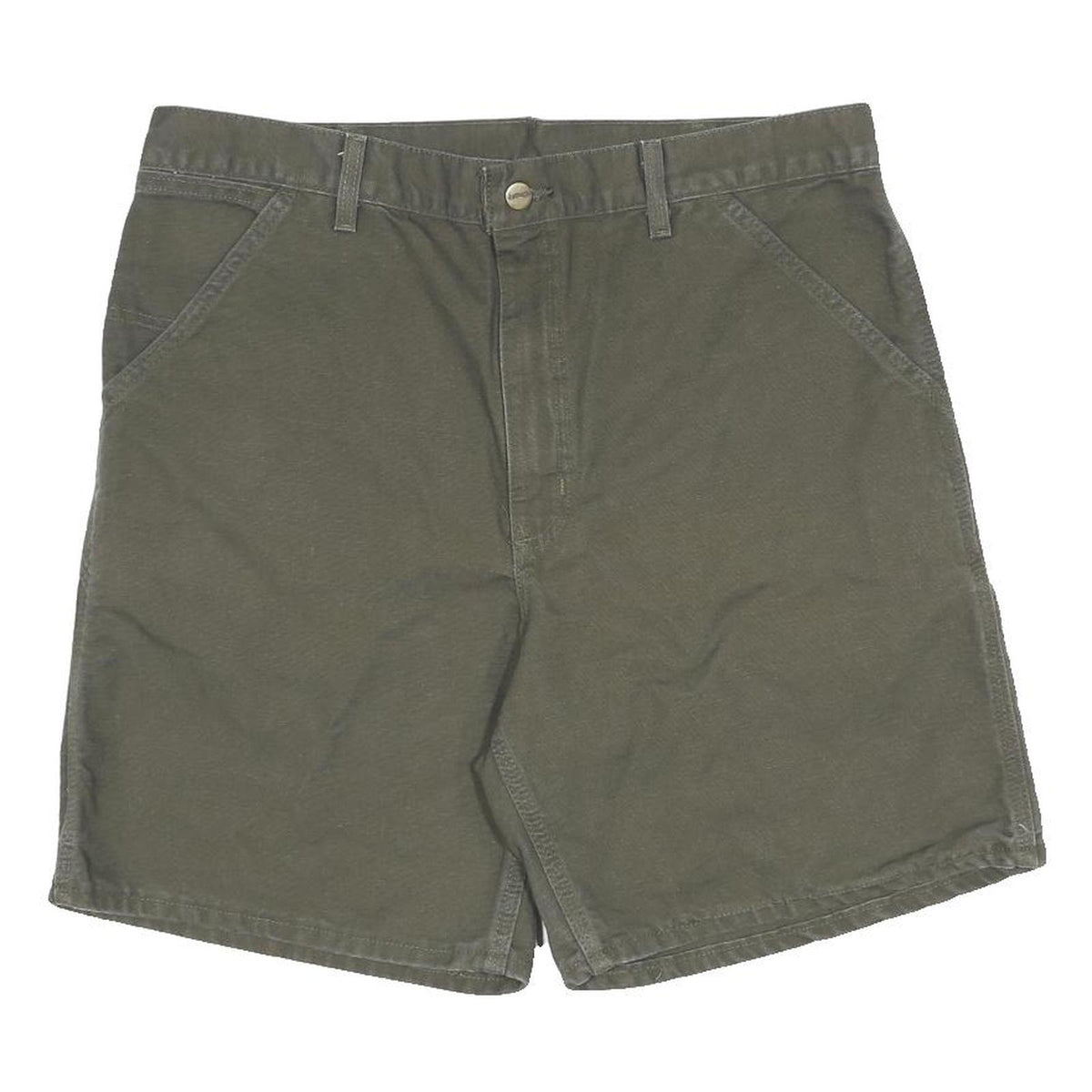 CARHARTT Mens Workwear Green Cotton Canvas Shorts L W36 Relaxed Fit Pocketed