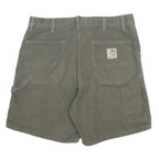 CARHARTT Mens Workwear Green Cotton Canvas Shorts L W36 Relaxed Fit Pocketed