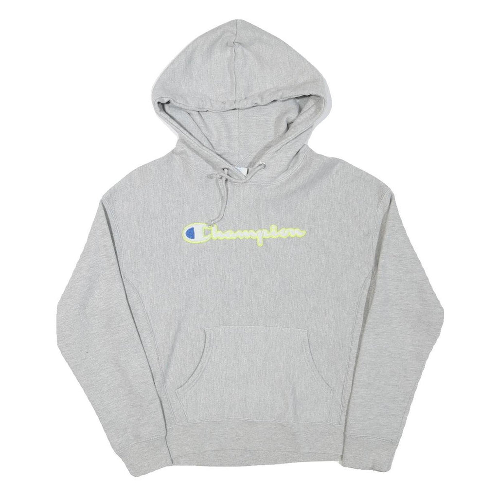 CHAMPION Womens Grey Hoodie M Cotton Blend Pullover Hooded Sweatshirt