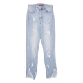 GUESS Womens Jeans Slim Skinny Denim Light W24 L28 Distressed Frayed Hem